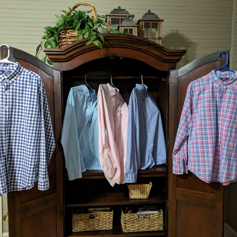 Five Vineyard Vines Long Sleeve Button-up Shirts XL